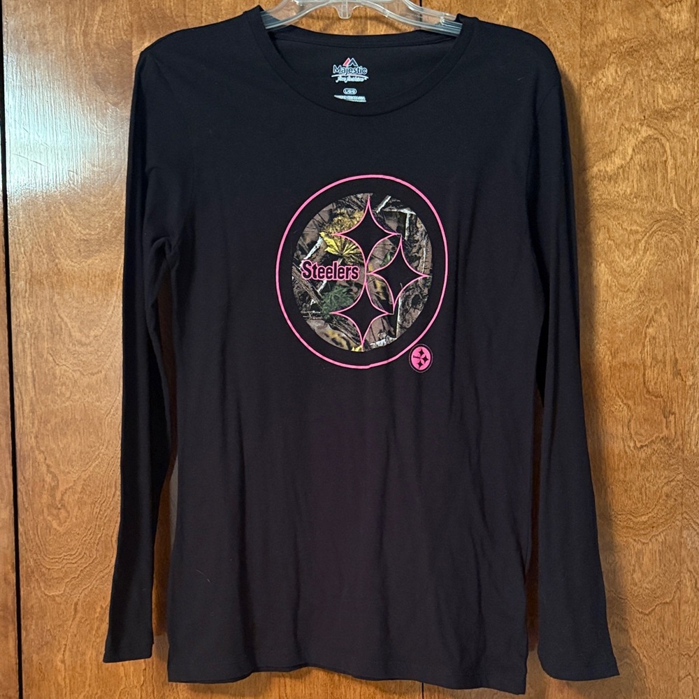 Majestic Black Steelers Long Sleeve Tee
